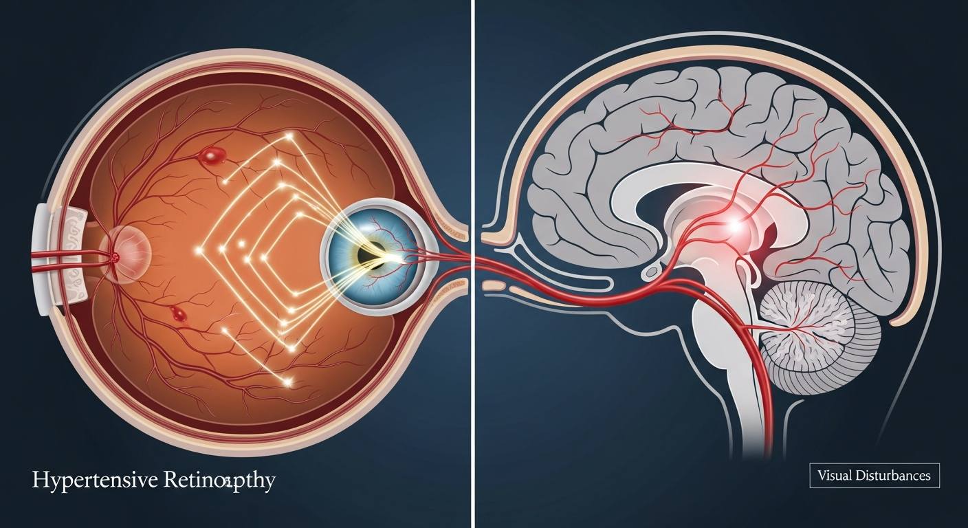 can high blood pressure cause flashing lights in eyes
