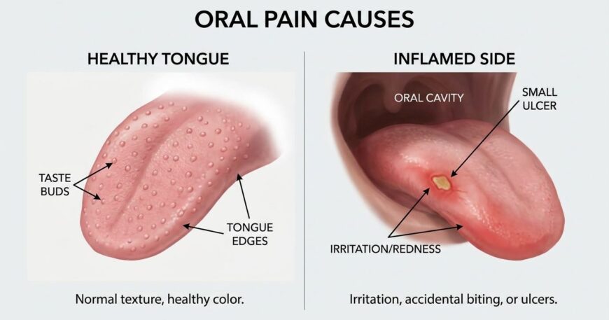 why does my tongue hurt on the side