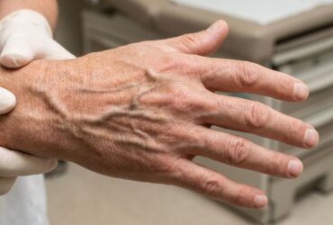sudden prominent blue veins in hands